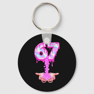 67 Six Seven 6 7 Meme Valentines Funny Women Girl  Key Ring