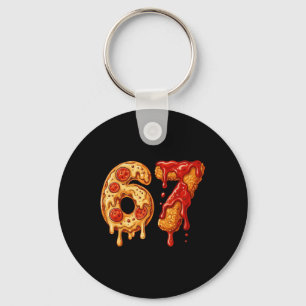 67 Six Seven 6-7 Pizza And Chicken Nugget - Brainr Key Ring