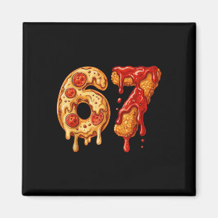 67 Six Seven 6-7 Pizza & Chicken Nugget - Kids Bra Magnet