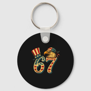 67 six seven american flag eagle 4th of july key ring