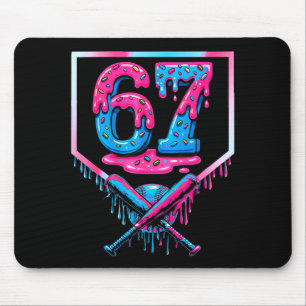 67 Six Seven Baseball Ice Cream Drip Cool Meme 67  Mouse Pad