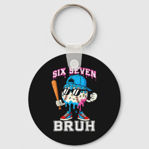 67 Six Seven Baseball Ice Cream Drip Number 67 Pla Key Ring