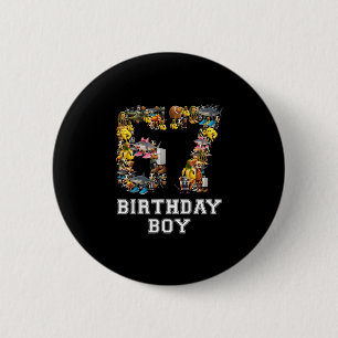 67 Six Seven Birthday Boy Italian Brainrot Meme  6 Cm Round Badge