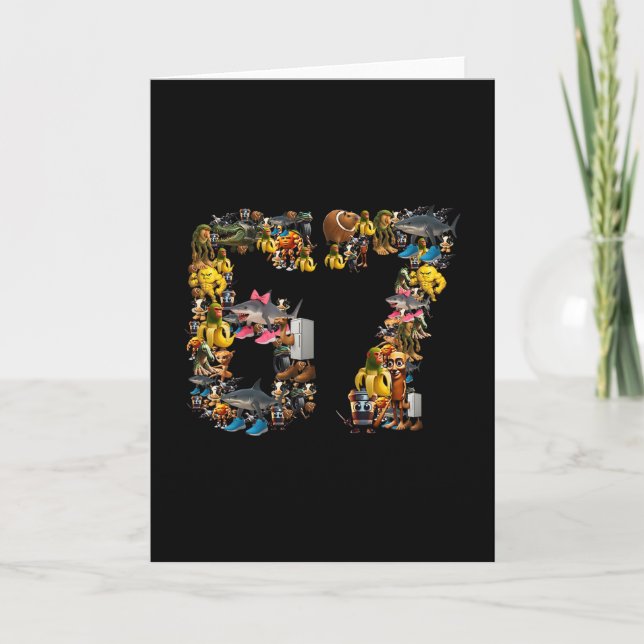 67 Six Seven Birthday Meme Viral Italian Brainrot  Card (Front)