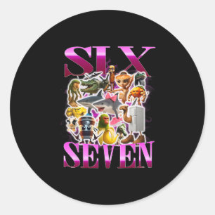 67 Six Seven Birthday Meme Viral Italian Brainrot  Classic Round Sticker