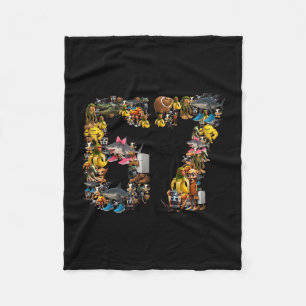 67 Six Seven Birthday Meme Viral Italian Brainrot Fleece Blanket