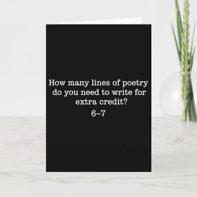 67 Six Seven Brainrot Gen Alpha Funny Poetry Teach Card (Front)