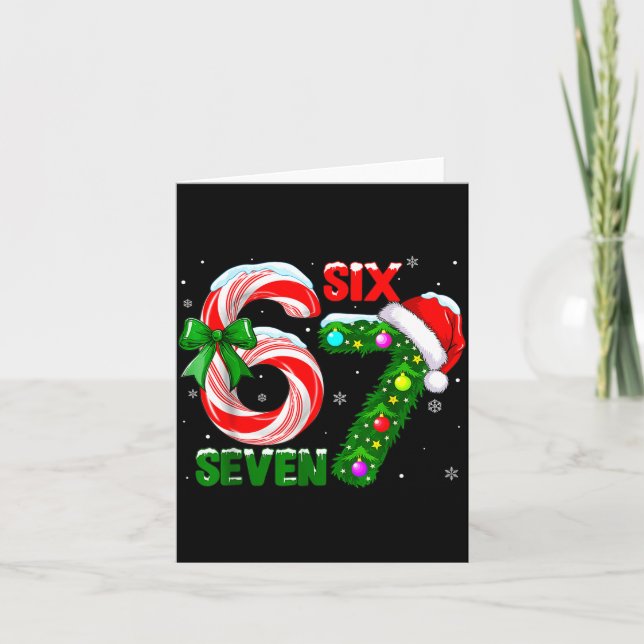 67 Six Seven Bruh Funny Christmas 6 7 Meme Men Wom Card (Front)