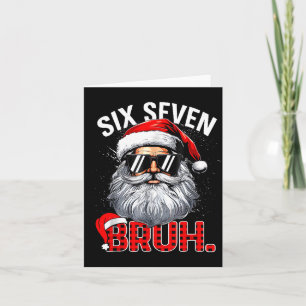 67 Six Seven Bruh Funny Santa Bruh Plaid Christmas Card
