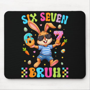 67 Six Seven Bruh Ice Cream Drip Cute Bunny Easter Mouse Pad