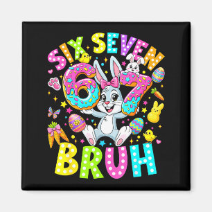 67 six seven bruh meme cute rabbit bunny easter da magnet