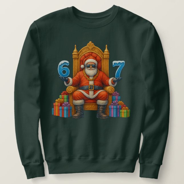 67 Six Seven Bruh Santa Custom - Personalised Name Sweatshirt (Design Front)
