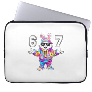 67 Six Seven Bunny Tie Dye Easter Day 67 Meme Men  Laptop Sleeve