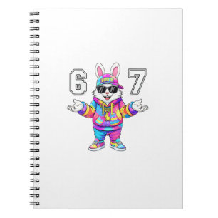 67 Six Seven Bunny Tie Dye Easter Day 67 Meme Men  Notebook