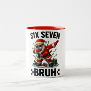 67 Six Seven Burh Dabbing Santa Dab Christmas  Two-Tone Coffee Mug