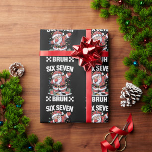 67 Six Seven Burh Funny Christmas 6 7 Meme Wrapping Paper