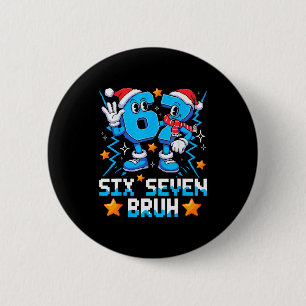 67 Six Seven Christmas Bruh Funny Italian Brainrot 6 Cm Round Badge