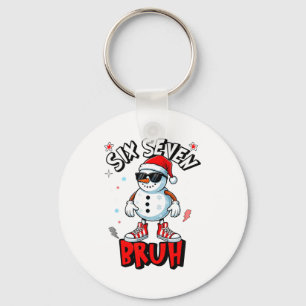 67 Six Seven Christmas Bruh Snowman Funny Kids Boy Key Ring