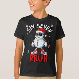 67 Six Seven Christmas Bruh Snowman Funny Kids Boy T-Shirt