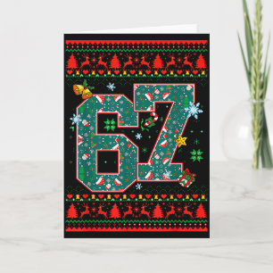 67 Six Seven Christmas Funny Meme Hand 67 Couples Card