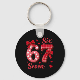 67 Six Seven Coquette Bow Girls Kids Valentines Da Key Ring