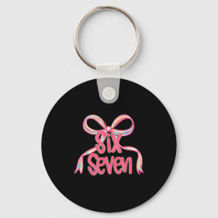 67 Six Seven Coquette Nk Bow Funny 6 7 Meme Girls  Key Ring