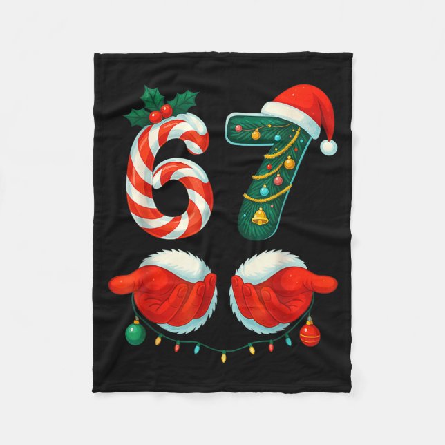 67 Six Seven Couple Pajamas Christmas For Men Wome Fleece Blanket (Front)