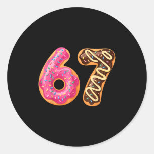 67 Six Seven Donut Meme Funny Sweet Sprinkles  Classic Round Sticker