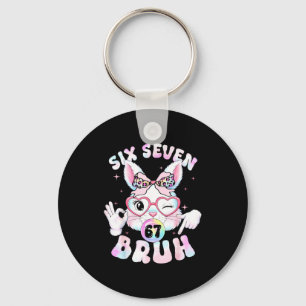 67 Six Seven Easter Day Bruh Bunny Face Easter Gir Key Ring