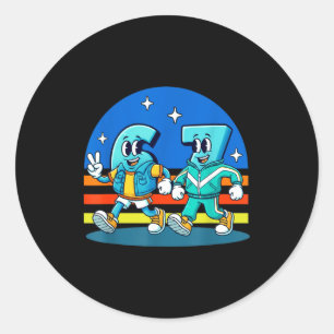 67 Six Seven Fun Meme Funny Design Kids School  Classic Round Sticker