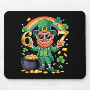 67 Six Seven Funny 6 7 Meme St Patricks Day Leprec Mouse Pad