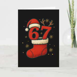 67 Six Seven Funny Gen Alpha Meme Christmas 2025  Card
