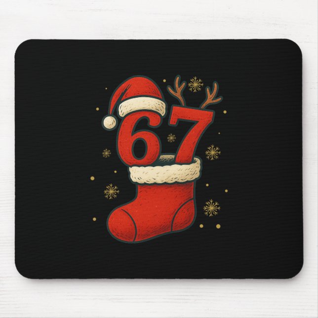 67 Six Seven Funny Gen Alpha Meme Christmas 2025  Mouse Pad (Front)