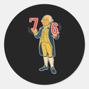 67 Six Seven Funny George Washington Meme T-shirt_ Classic Round Sticker
