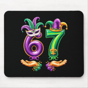 67 Six Seven Funny Mardi Gras 6 7 Meme For Men Wom Mouse Pad