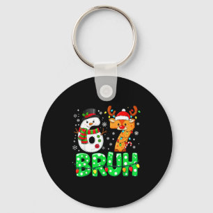 67 Six Seven Funny Snowman Reindeer Bruh 6 7 Meme  Key Ring