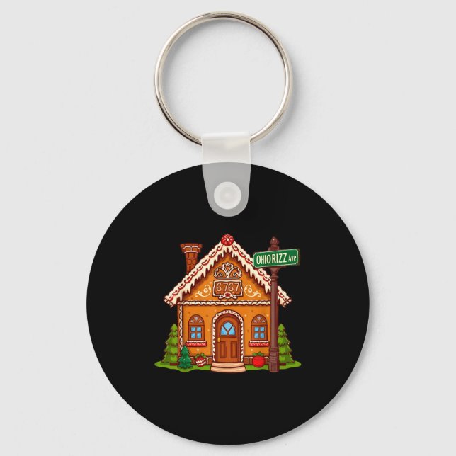 67 Six Seven Gingerbread House Funny Teacher Chris Key Ring (Front)