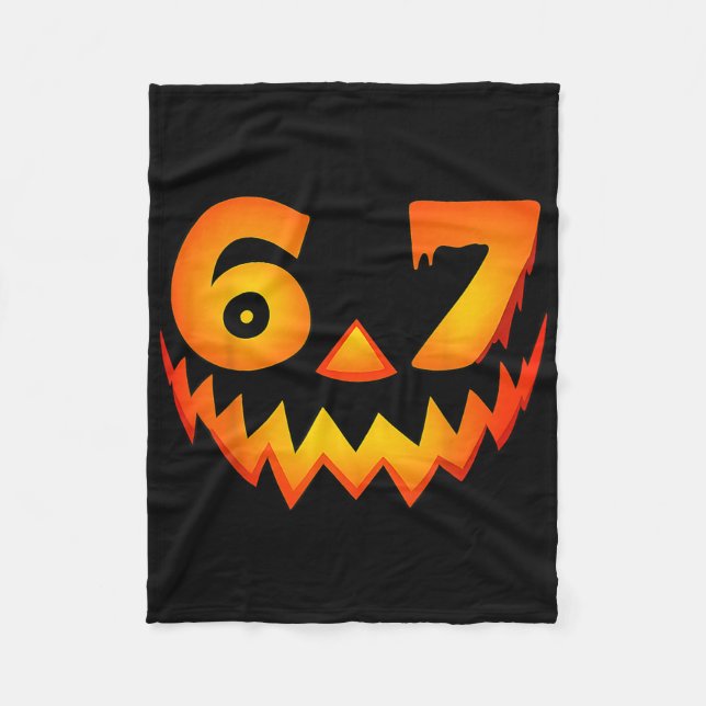 67 Six Seven Halloween Costume For Students Teache Fleece Blanket (Front)