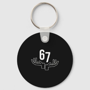 67 Six Seven Hand Gesture Meme Key Ring