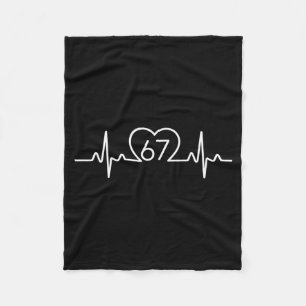67 Six Seven Heartbeat Number Cute Valentine Tee Fleece Blanket