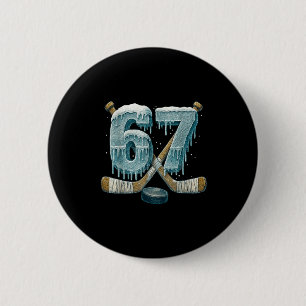 67 Six Seven Hockey Drip Number Funny 6 7 Meme  6 Cm Round Badge
