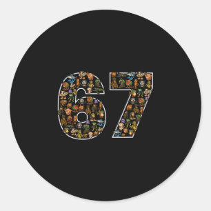 67 Six Seven Italian Brainrot Gen Alpha Meme  Classic Round Sticker