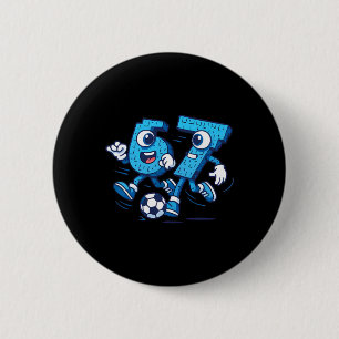 67 Six Seven Italian Brainrot Kids Soccer 67 Meme  6 Cm Round Badge
