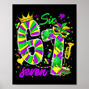 67 Six Seven Mardi Gras Carnival New Orleans Fleur Poster