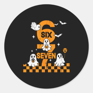 67 Six Seven Meme 6 7 Couple Matching Halloween Co Classic Round Sticker