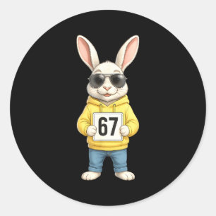67 Six Seven Meme 6 7 Funny Easter Day For Boys Me Classic Round Sticker