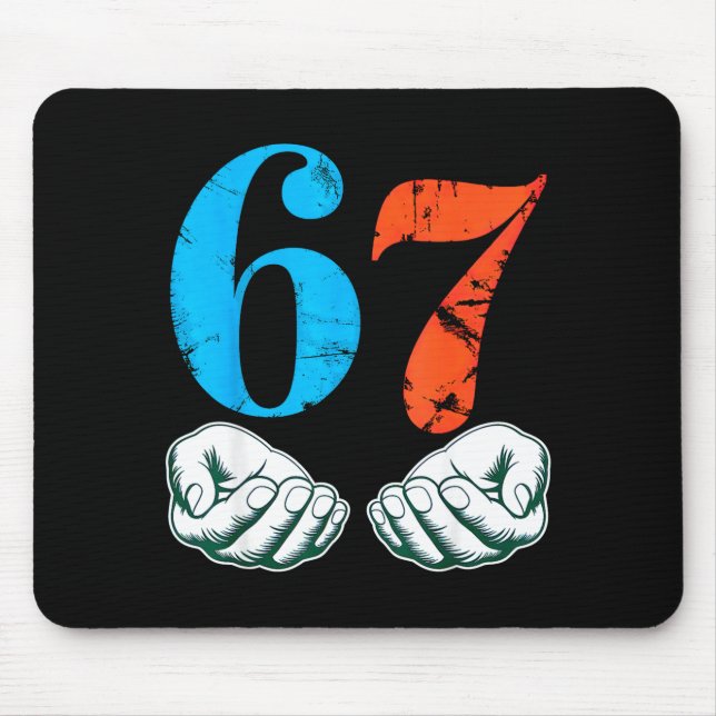 67 Six Seven Meme 6 7 Hands  Mouse Pad (Front)