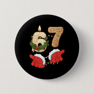67 Six Seven Meme Christmas Candle Gingerbread Gen 6 Cm Round Badge