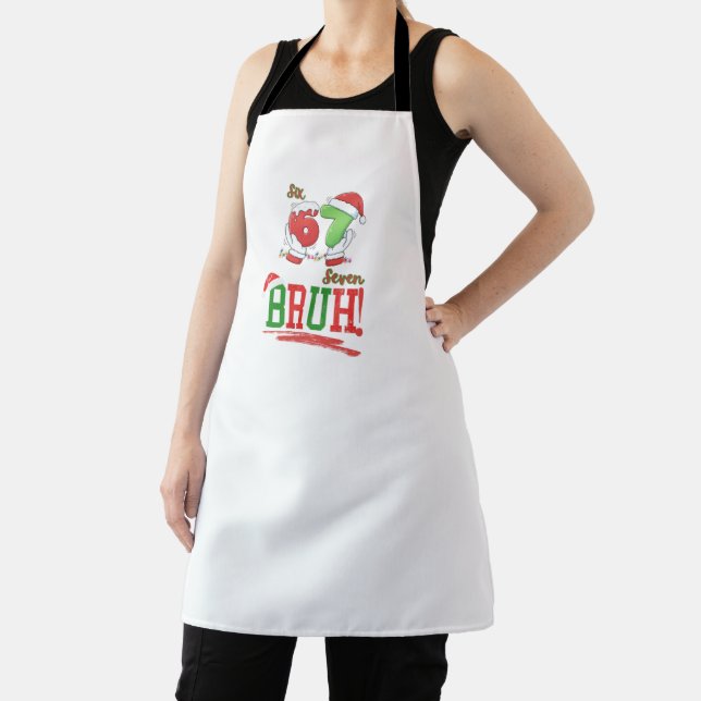 67 Six Seven Meme Christmas Holiday  Apron (Insitu)
