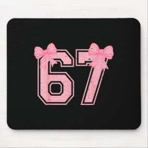67 Six Seven Meme Coquette Nk Bow 6 7 Gen Alpha Sl Mouse Pad